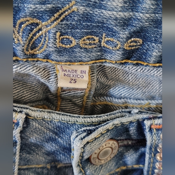 Bebe Rhinestone Flare Jeans - Picture 5 of 15